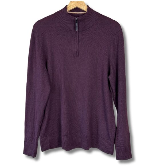 Smartwool Mens Medium Sweater Merino Wool Base Layer Hiking Outdoor Plum Purple - Picture 1 of 6
